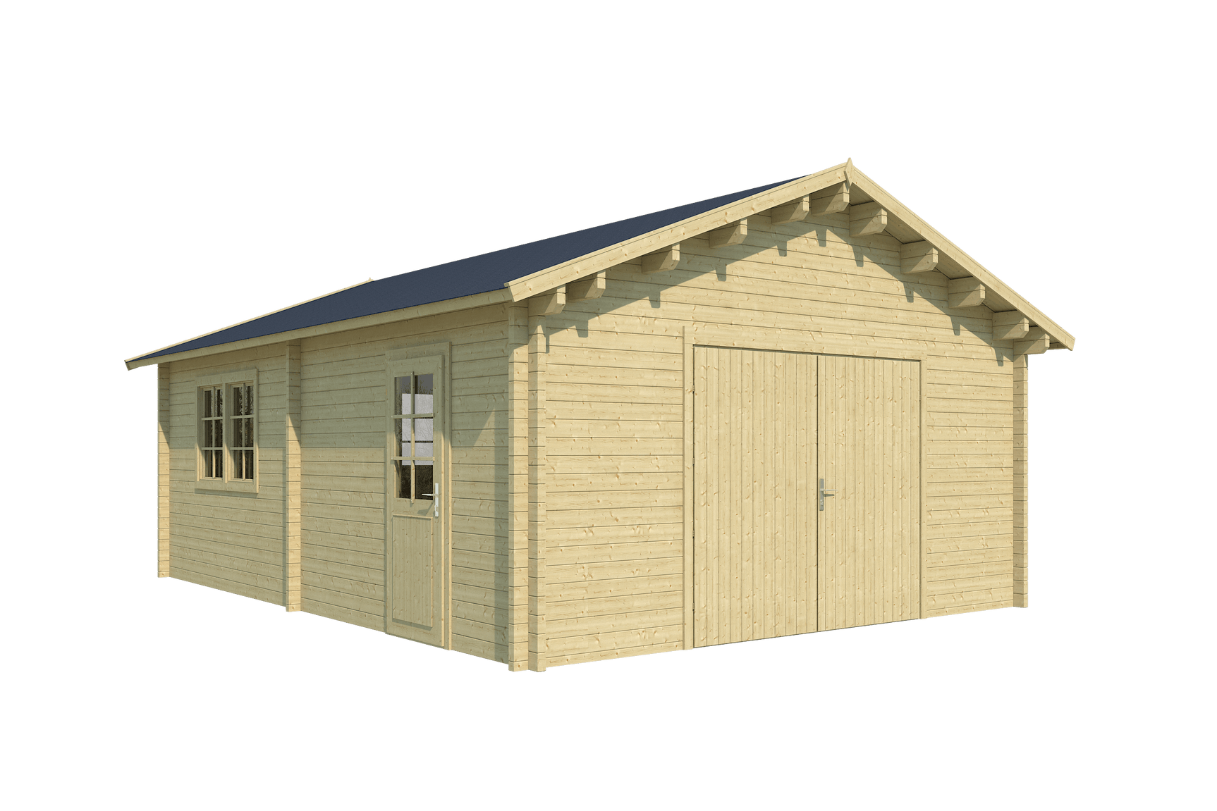 SOMERO Log Cabin Garage | 5.1x6.9m - Timber Building Specialists