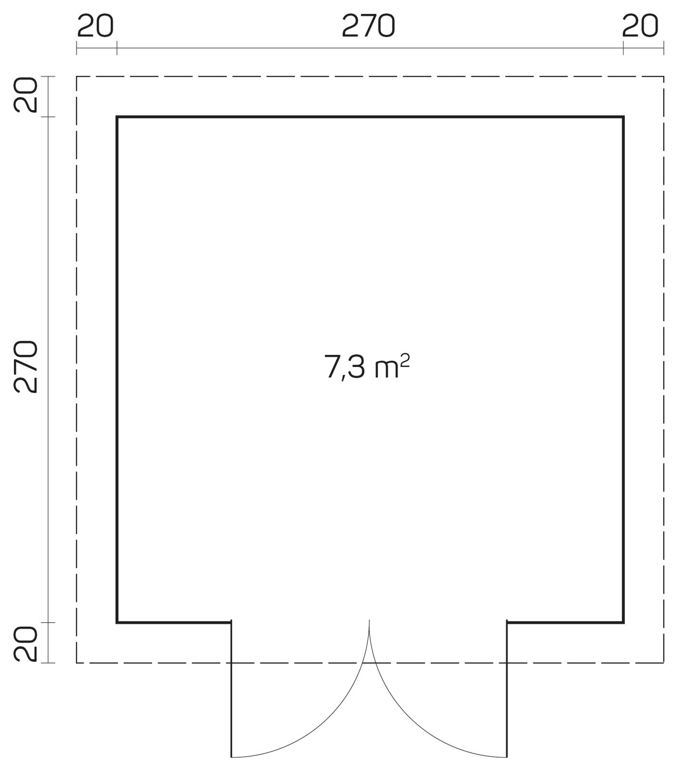 GLORIA-D Log Cabin | 2.9x2.9m