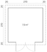GLORIA-D Log Cabin | 2.9x2.9m