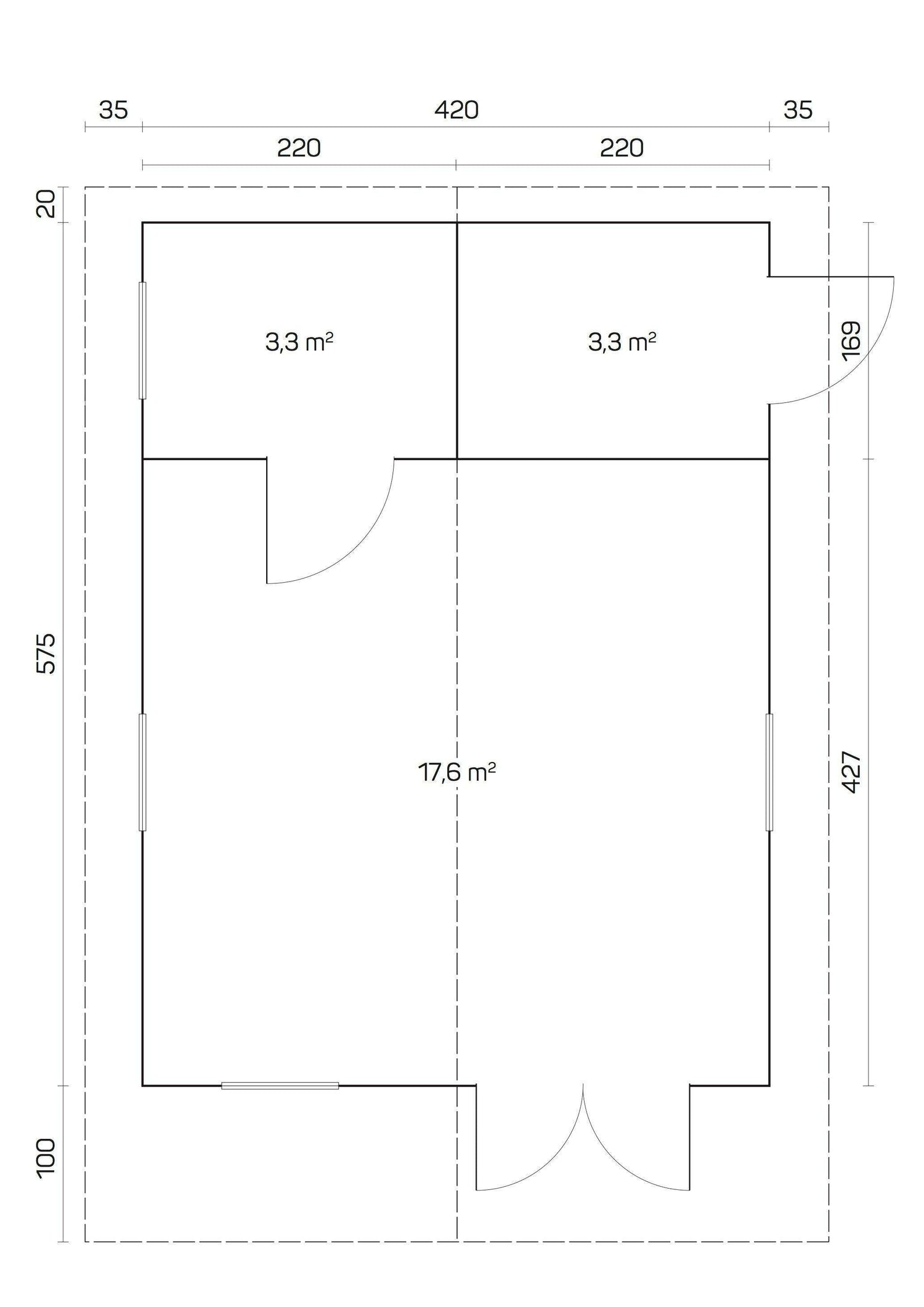 GOTLAND B Log Cabin | 4.4x6.0m - Log Cabin - Timber Building Specialists