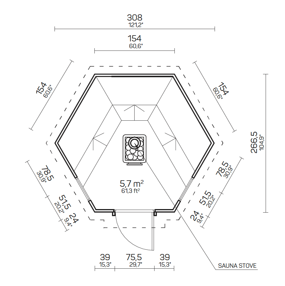 HANNA Sauna Cabin | 6m2 - Sauna Log Cabin - Timber Building Specialists