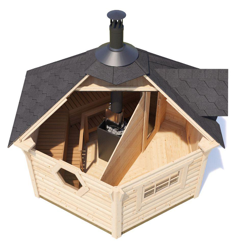 KRIS Sauna Cabin + Extension | 9 m2 - Timber Building Specialists