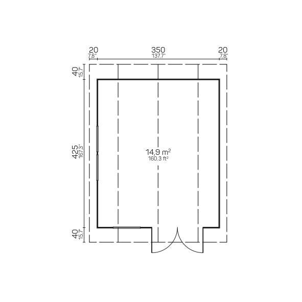 KANSAS 3.7x4.5m Log Cabin Plan