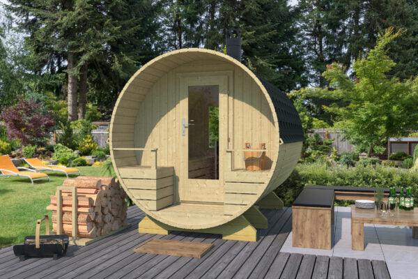 KERAVA Barrel Sauna | 2.1x2.7m - Timber Building Specialists