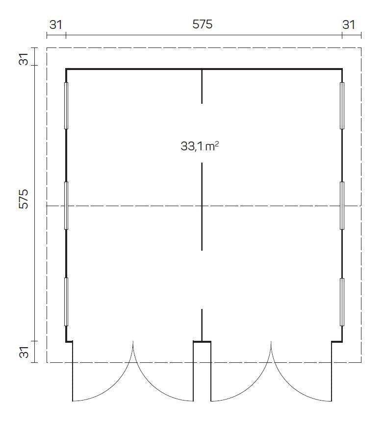KOTKA Log Cabin Garage | 6.0x6.0m - Timber Building Specialists
