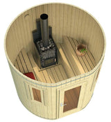 TORNIO Barrel Sauna w/Roof | 2.4x2.4m - Timber Building Specialists