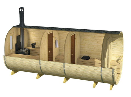RUKA 2.4x5.7m Barrel Sauna Internal