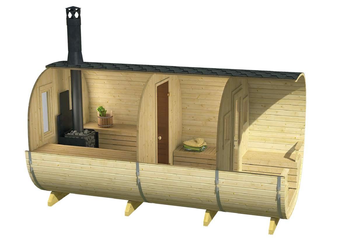 TURKU 2.4x4.5m Barrel Sauna | Timber Building Specialists