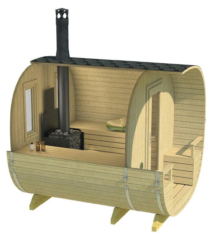 NOKIA Barrel Sauna | 2.4x2.7m - Timber Building Specialists