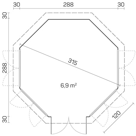 LOUISE 3.0x3.0m Log Cabin Plan