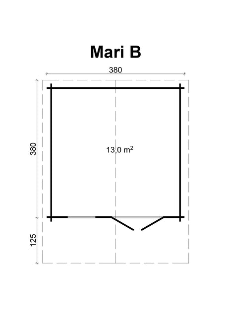 MARI-B 3.8x3.8m Log Cabin Plan
