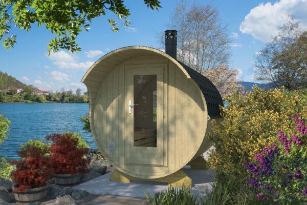 MASKU 2.1x2.2m Barrel Sauna