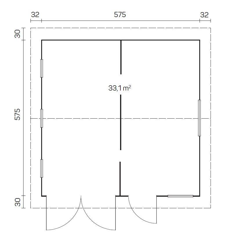 MIKKELI Log Cabin Garage | 6.0x6.0m - Timber Building Specialists