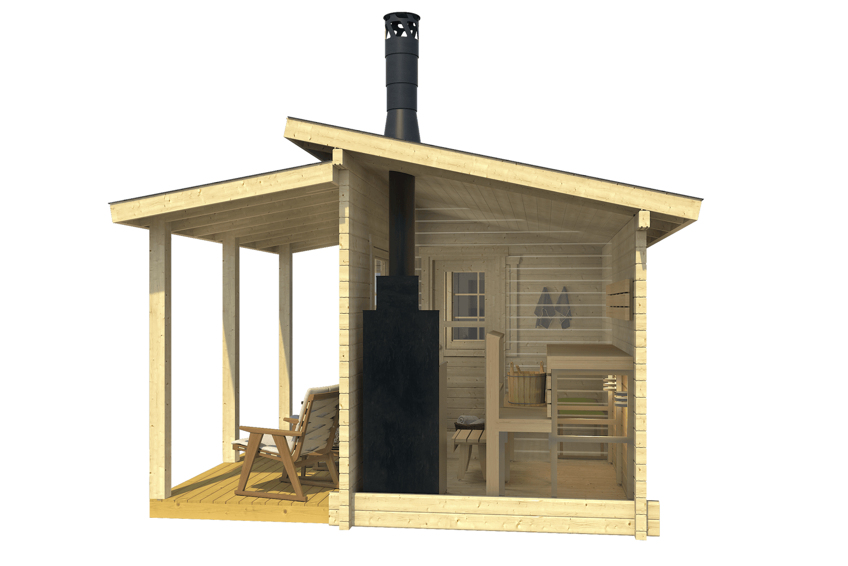 MODERNI PIHASAUNA 12 Sauna Log Cabin | 3.8x2.4m - Timber Building Specialists
