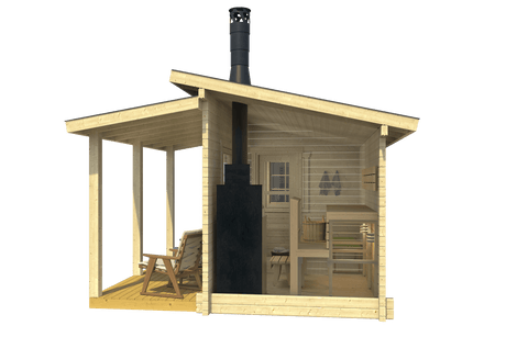 MODERNI PIHASAUNA 12 Sauna Log Cabin | 3.8x2.4m - Timber Building Specialists