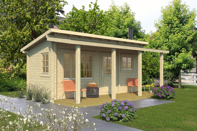 MODERNI PIHASAUNA 19 Sauna Log Cabin | 5.7x2.6m - Timber Building Specialists