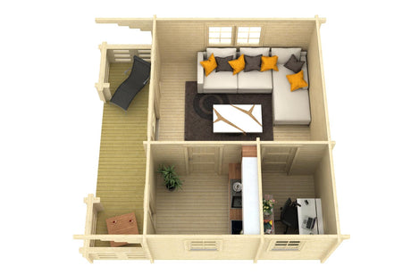 MONVISO Log Cabin | 6.0x4.5m - Timber Building Specialists