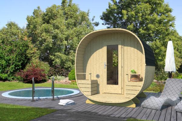 NOKIA 2.4x2.7m Barrel Sauna