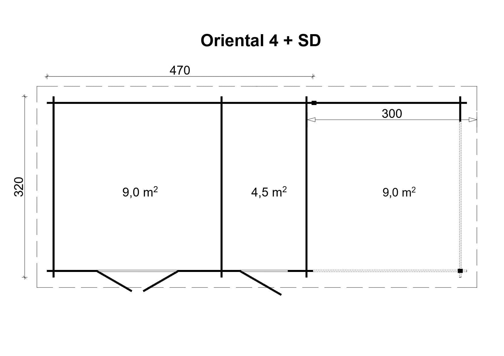 ORIENTAL-4+ Log Cabin | 4.7x3.2m +3.0m - Timber Building Specialists