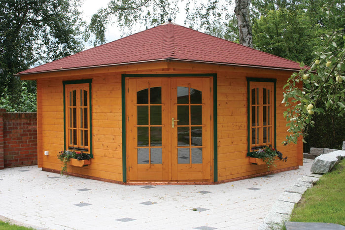 Panta 5 Corner Log Cabin | 4.0x4.0m - Timber Building Specialists