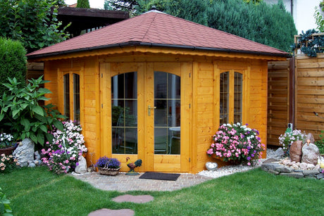 Panta 6 Corner Log Cabin | 3.0x3.0m - Timber Building Specialists