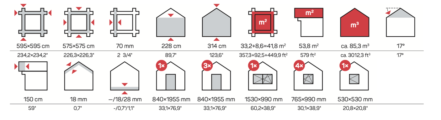 PADOVA Log Cabin | 6.0x6.0m