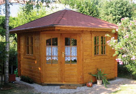 Panta 4 Corner Log Cabin | 3.0x3.0m - Timber Building Specialists
