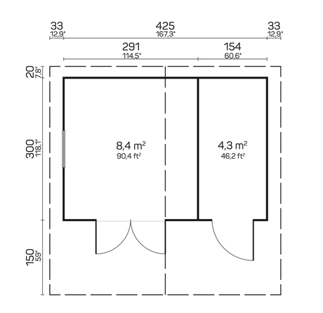 PEDRO C Log Cabin | 4.5x3.2m - Log Cabin - Timber Building Specialists