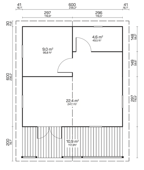 PETRA Log Cabin | 6.2x6.2m - Timber Building Specialists