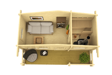 PIHA-TUURI 15 Sauna Log Cabin | 4.7x2.4m - Timber Building Specialists