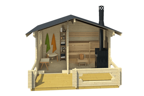 PIHA-TUURI 12 Sauna Log Cabin | 3.8x2.4m - Timber Building Specialists