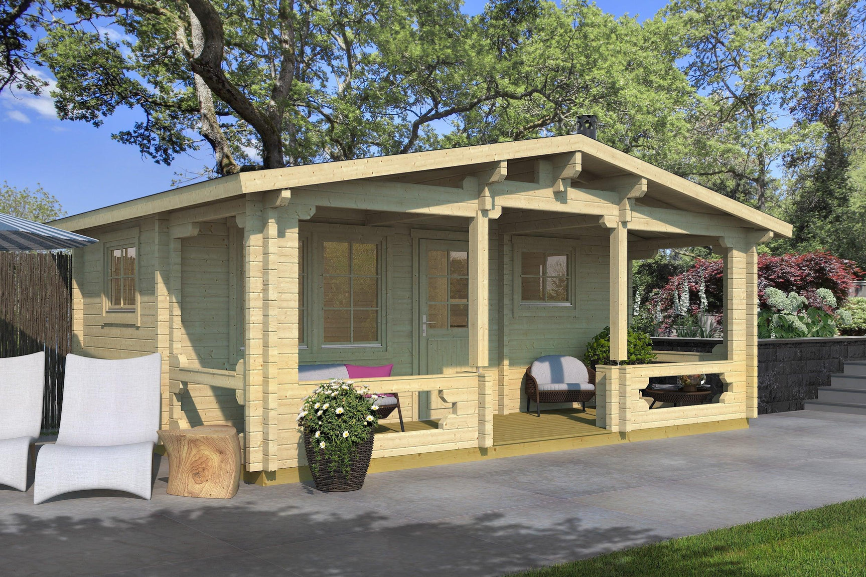 PIHA-TUURI 25 Sauna Log Cabin | 6.2x2.7m - Timber Building Specialists