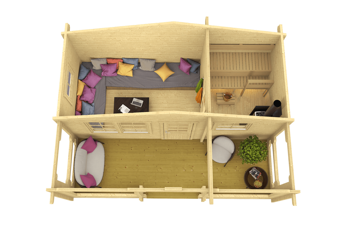 PIHA-TUURI 25 Sauna Log Cabin | 6.2x2.7m