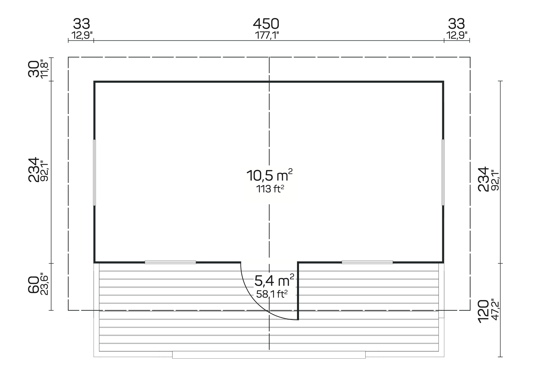 PIHA-AITTA 17 4.7x2.6m Log Cabin Plan