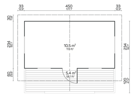 PIHA-AITTA 17 4.7x2.6m Log Cabin Plan