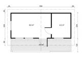 PIHA-TUURI 15 4.7x2.4m Sauna Log Cabin Plan
