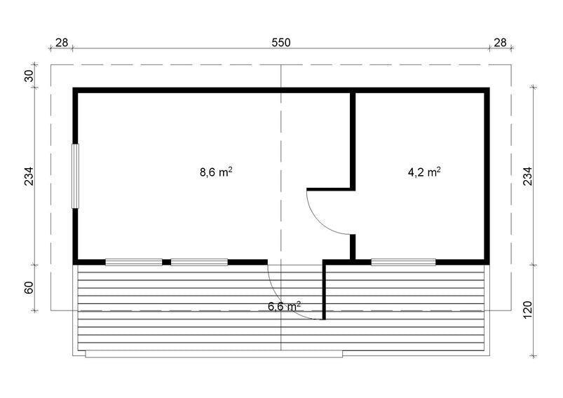PIHA-TUURI 15 Sauna Log Cabin | 4.7x2.4m - Timber Building Specialists