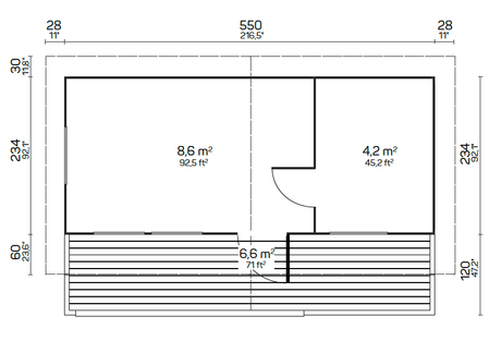 PIHA-TUURI 19 Sauna Log Cabin | 5.7x2.6m - Timber Building Specialists