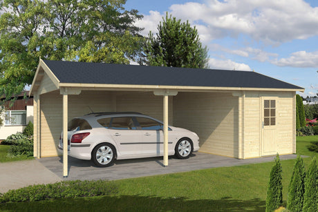 RAUMA Log Cabin Garage | 6.0x5.3m - Timber Building Specialists