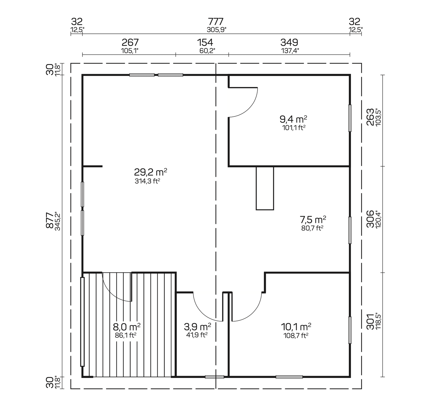 RIGA Log Cabin | 8.0x9.0m