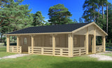 RIOPAS Log Cabin | 10.0x8.9m - Timber Building Specialists