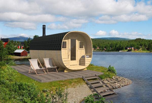 RUKA Barrel Sauna | 2.4x5.7m - Timber Building Specialists