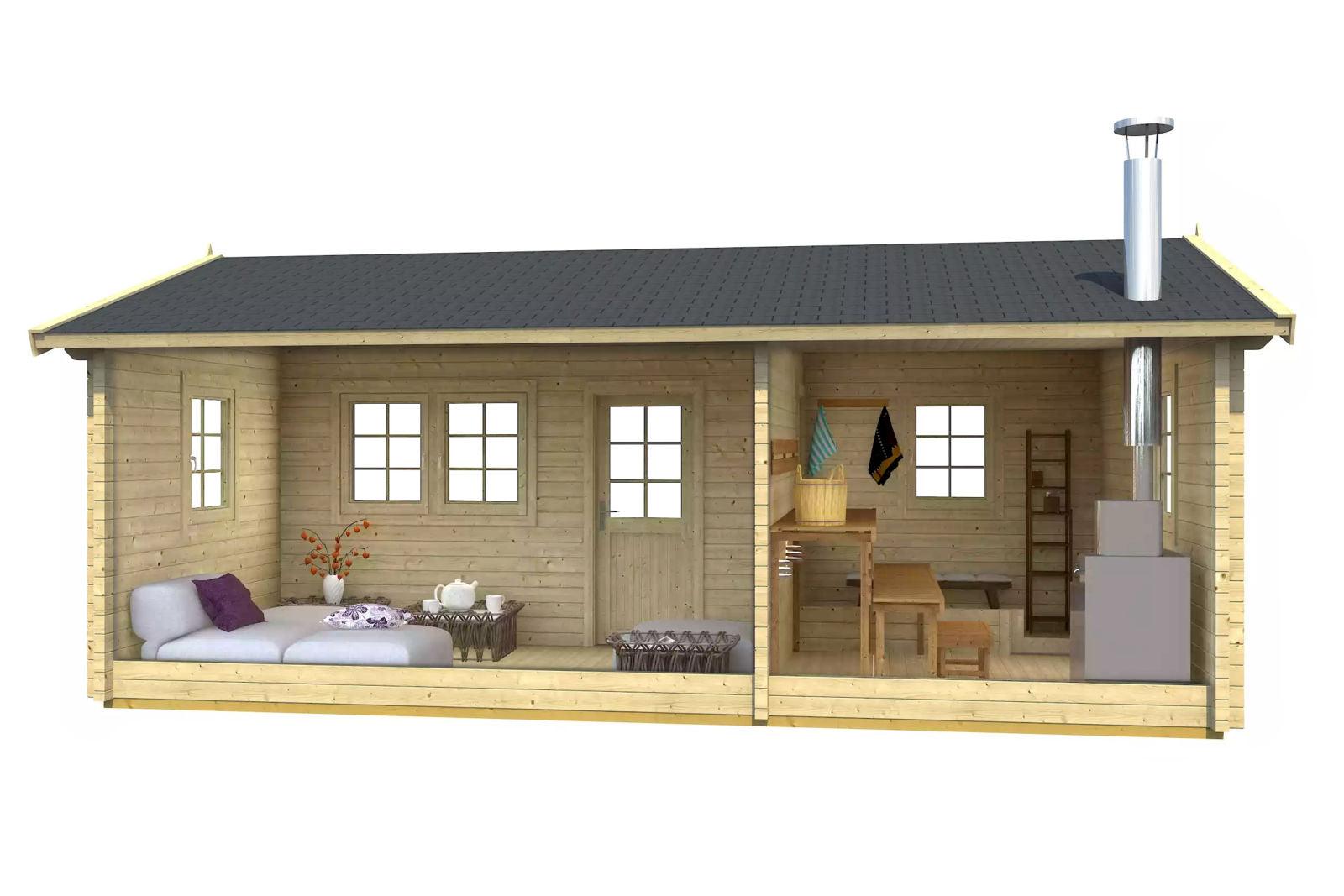 RISTO Sauna Log Cabin | 4.2x6.7m - Timber Building Specialists
