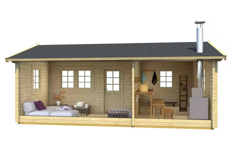RISTO Sauna Log Cabin | 4.2x6.7m - Timber Building Specialists