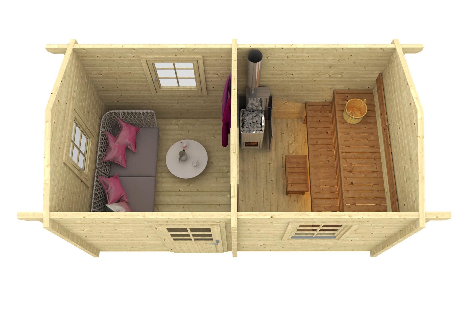 PIHA-TUURI 11 Sauna Log Cabin | 2.6x4.6m - Timber Building Specialists
