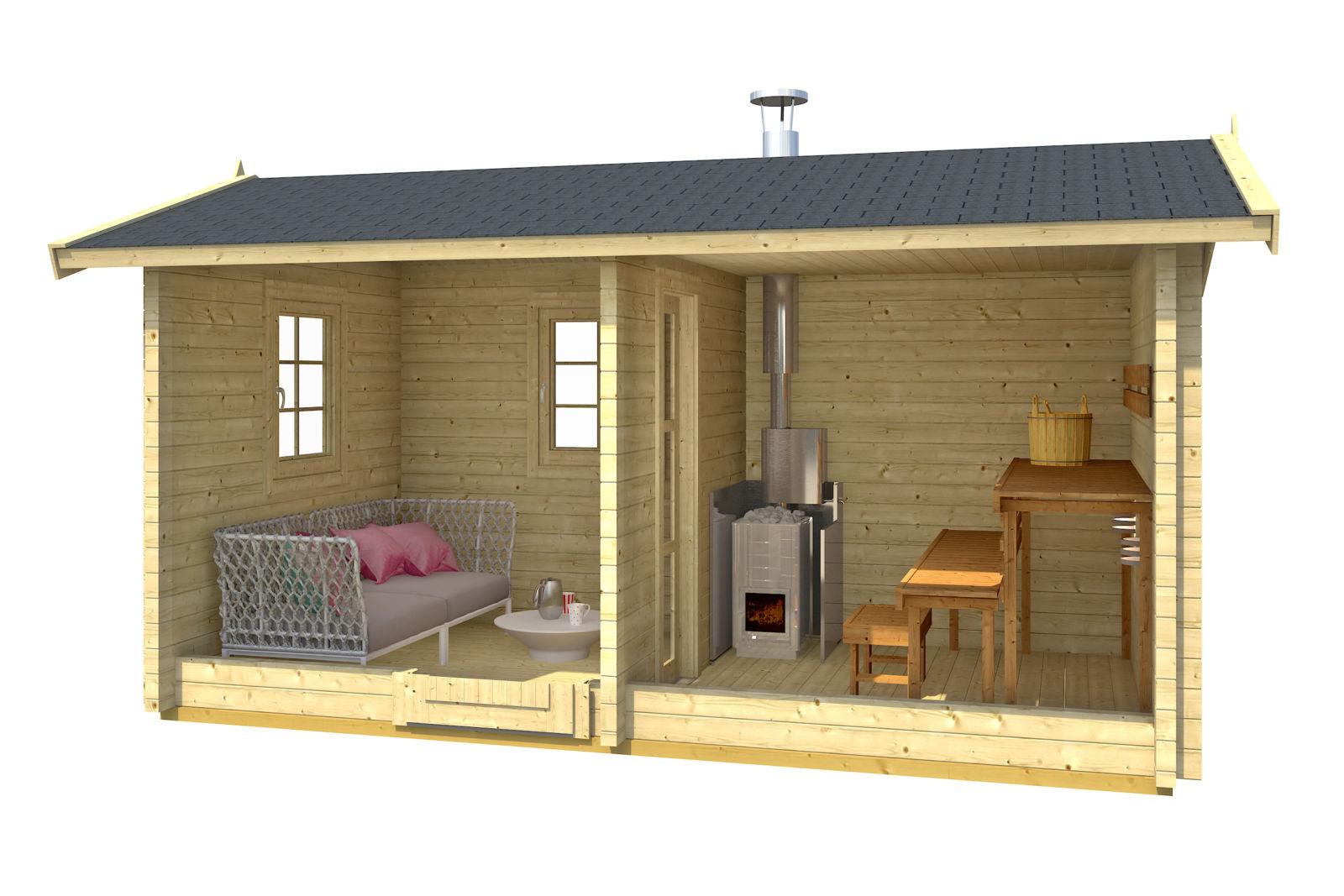 PIHA-TUURI 11 Sauna Log Cabin | 2.6x4.6m - Timber Building Specialists