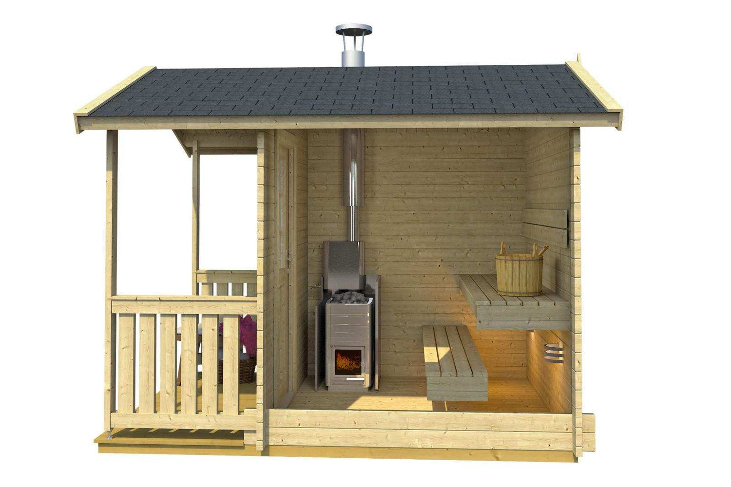 NIKLAS Sauna Log Cabin | 2.2x2.2m - Sauna Log Cabin - Timber Building Specialists