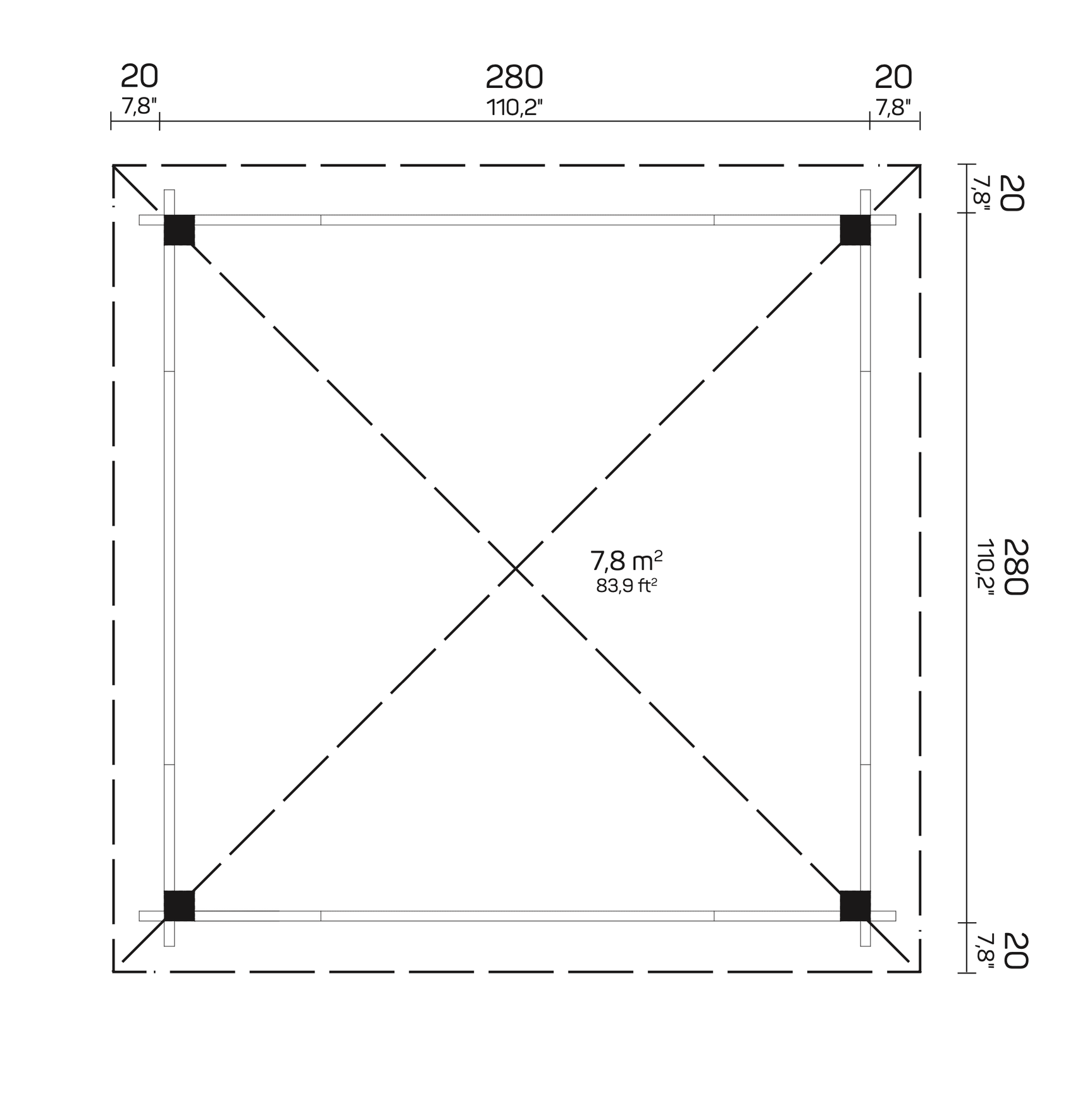 CABRERA 3.0x3.m Gazebo Blueprint