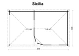 SICILIA Log Cabin | 6.7x3.8m - Timber Building Specialists