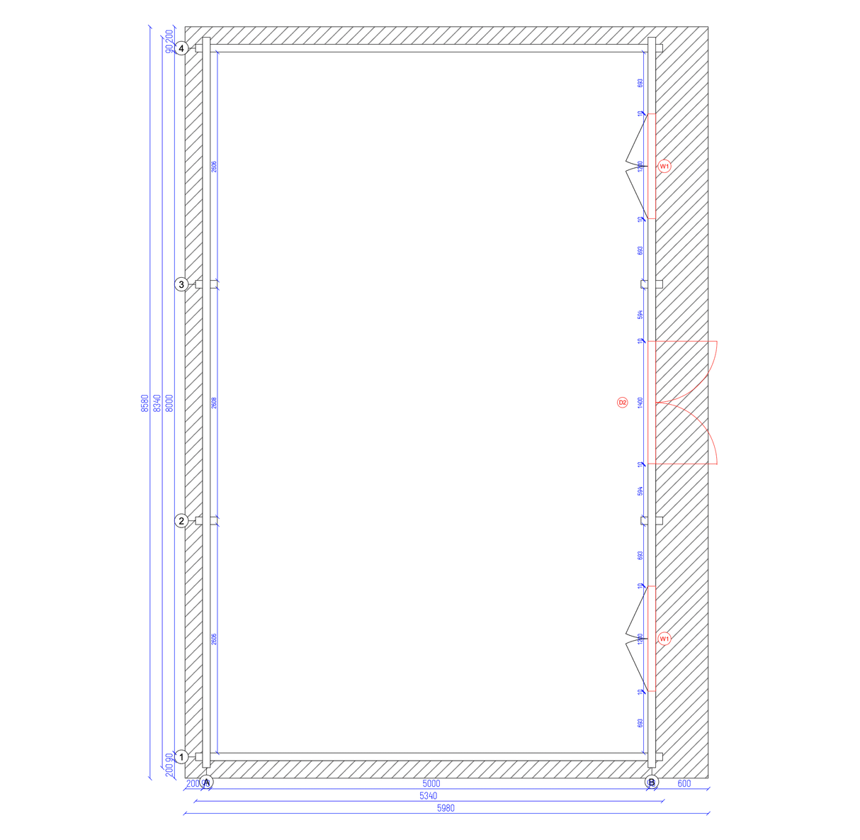TBS158 Log Cabin | 8.0x5.0m | Snooker Room Pent Blueprint